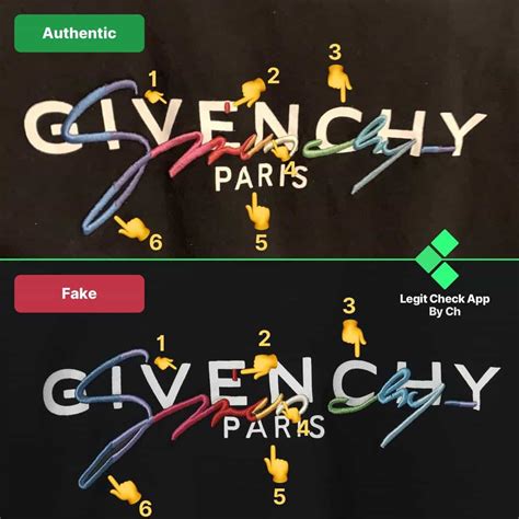 false givenchy inscription.